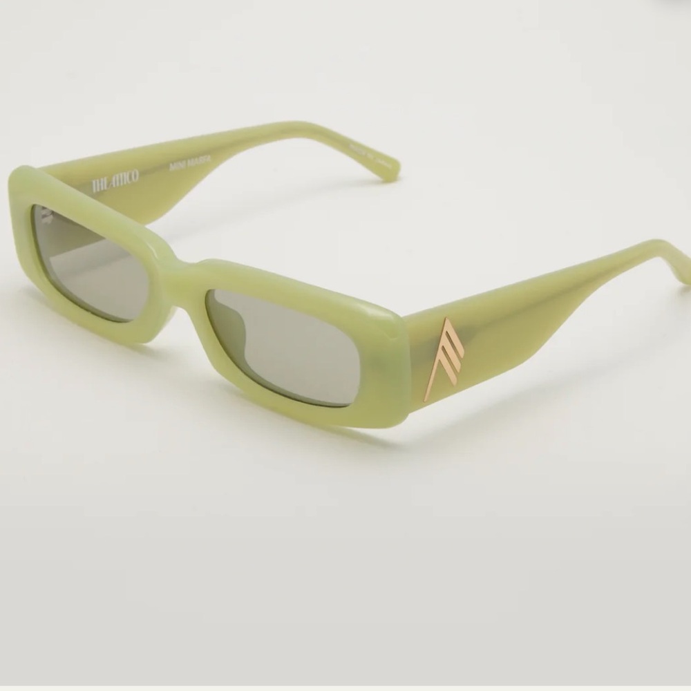 NWOT The Attico x Linda Farrow Mini Marfa Sunglasses in Acid Green